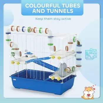 Hamster Cage, 4 Tier Rat Cage with Tunnel Tube System 6