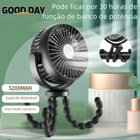 New 5200 mah multi-functional stroller Mini fan Portable USB charging small fan Mobile phone seat outdoor handheld Octopus fan 1