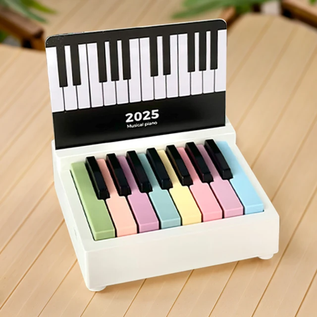 2025 Playable Piano Desk Calendar - Mini Keyboard With 52 Music Scores, Lanyard & Bag - View #3