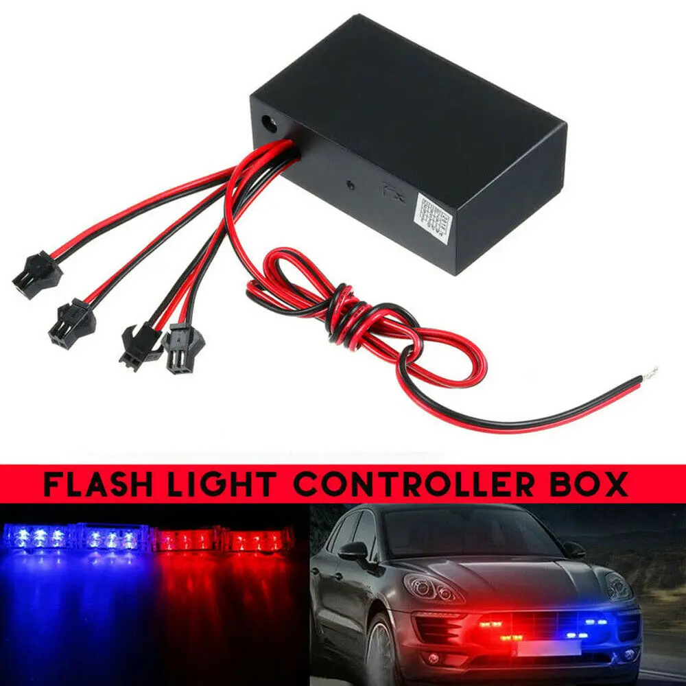 

4-Ways Auto LED Strobe 3 Flashing Modes Controller Flash Light Lamp Emergencys Flashing Controller Box 12V