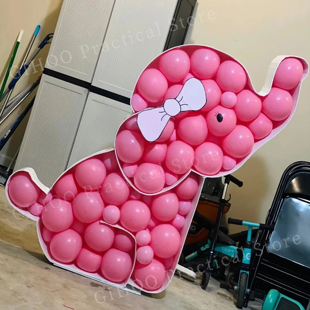 ▷ Elefante rosada con globos para baby shower