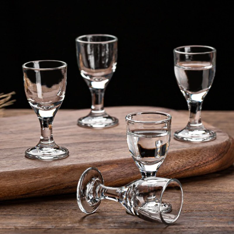 Goblet Shot Glass Set 6pcs Small Wine Cups Liquor Drinking Glasses