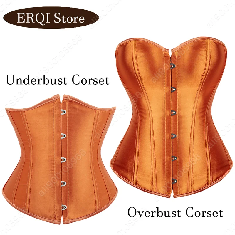 Corset Bustier Top for Women Lace Up Corset Plus Size Satin XS-7XL corset bustier top waist corset lace corset