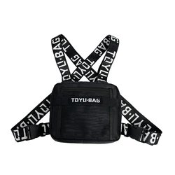Urban Streetwear Tactical Chest Rig Bag - Adjustable Unisex Vest Fanny Pack (Black)