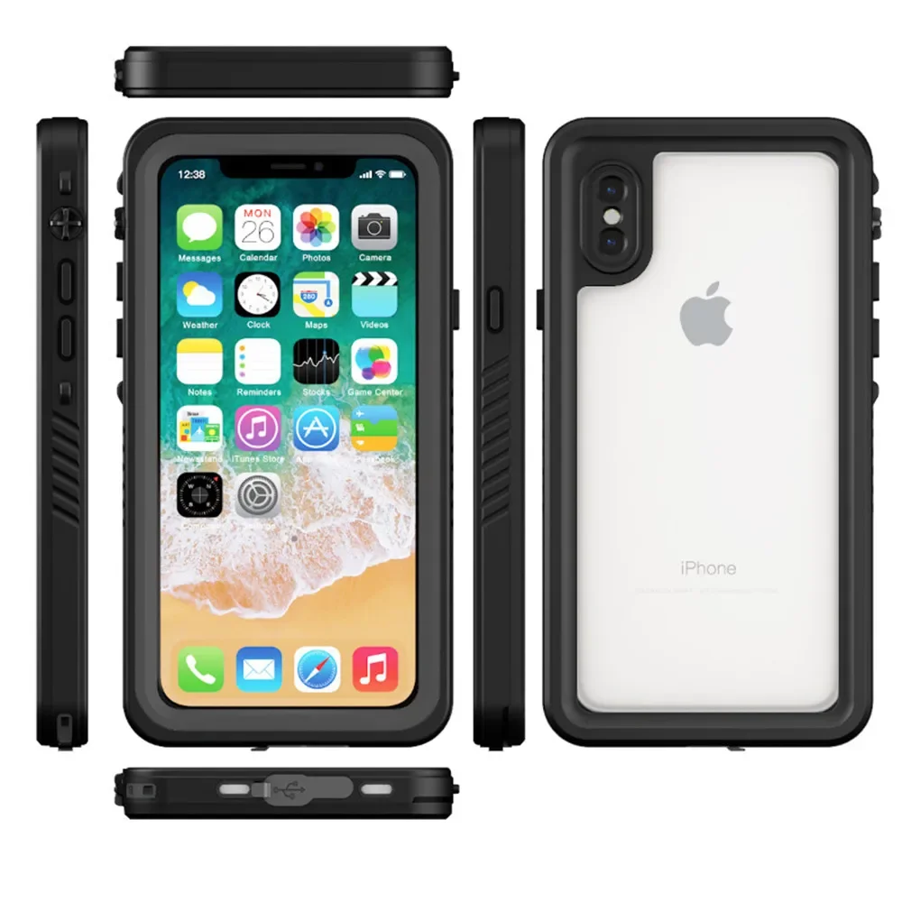 

New Outdoor Sports Case For iPhone X Xr Xs Max 2M Diving For iPhone 5 5S 6 6S 7 8 Plus Funda IP68 Waterproof Swim Run Cover