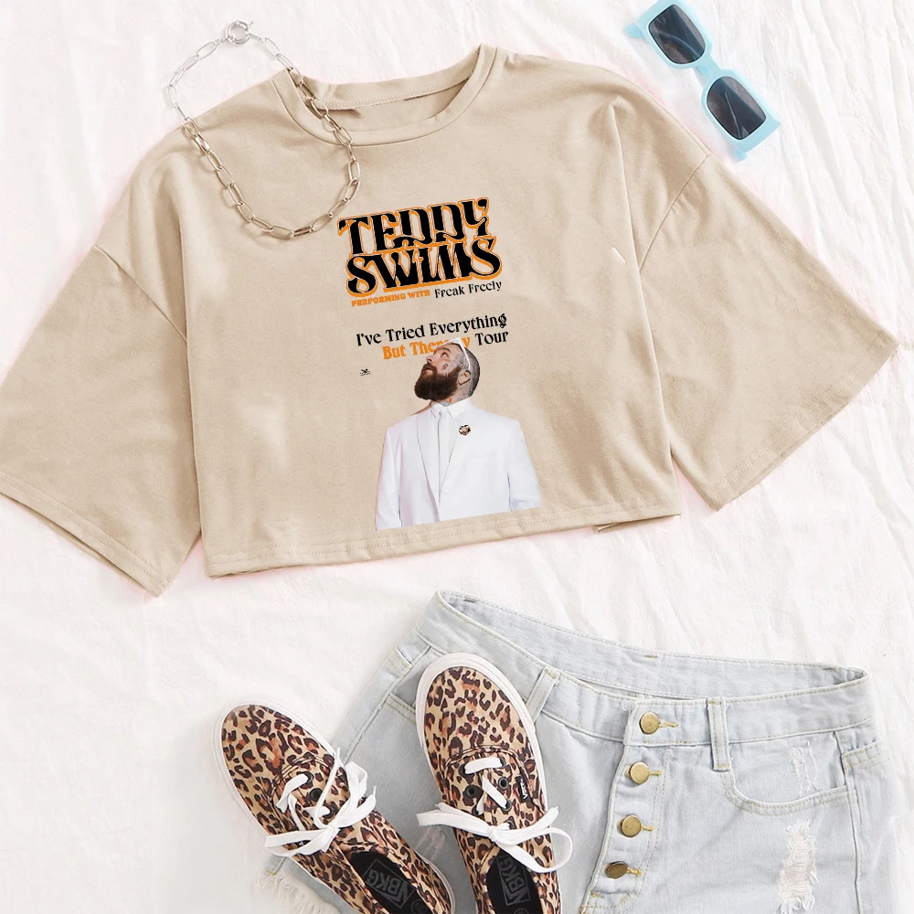 Teddy Swims Tour 2025 Shirt Women O-Neck Short Sleeves Crop Tops T-shirt Fans Gift Tops 5