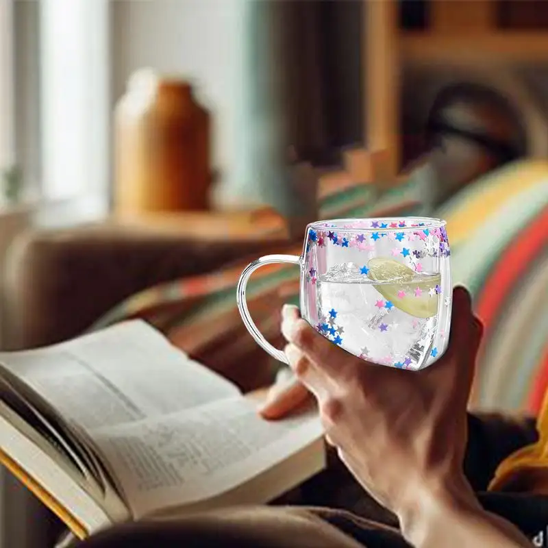 Tazze Da Tè In Vetro A Doppia Parete A Forma Di Cuore - 180ml O 240ml, Isolate - copertina