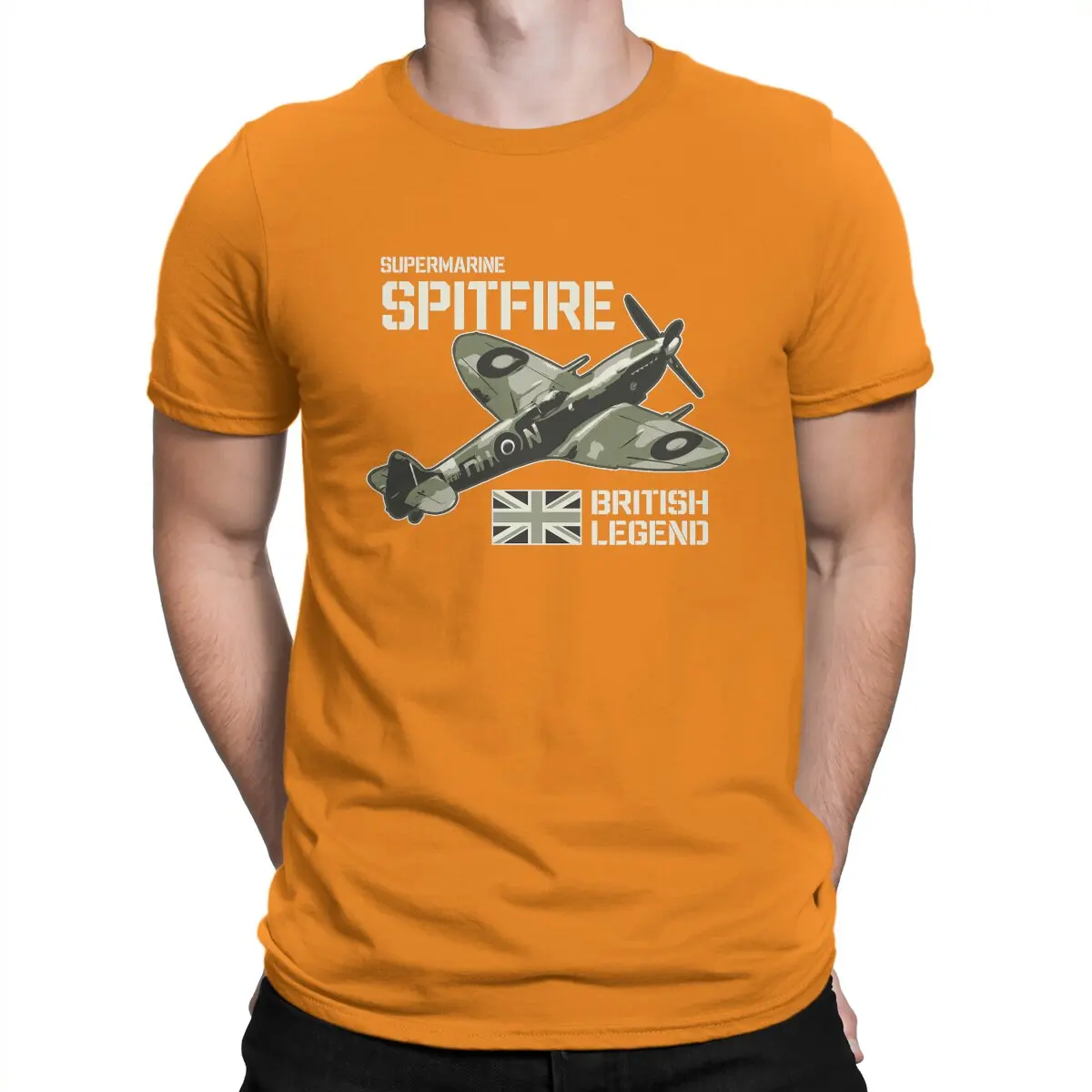 thumbnail image 1 of Camisetas para hombre con diseño de avión de combate de la RAF, avión de la Segunda Guerra Mundial, leyenda británica, camiseta vintage para amantes de los aviones, camiseta de cuello redondo., 1 of 7