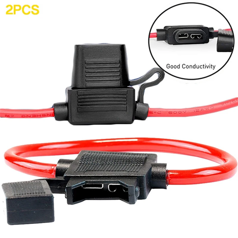 10 Stück Auto Mini wasserdichte Sicherungs kasten Klinge Typ in Linie Sicherungs halter Steckdose 14awg für 2v 30a Auto Motorräder Auto Sicherungs kasten