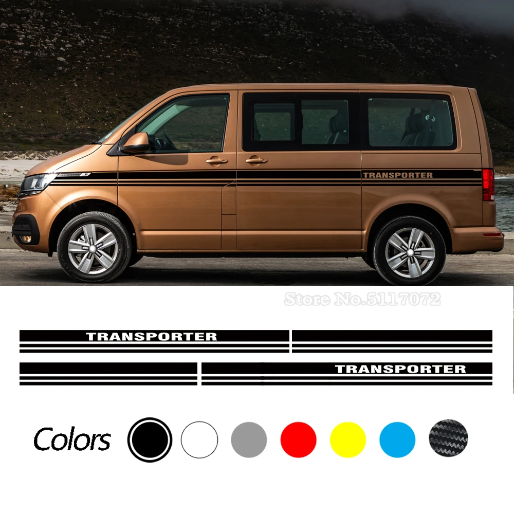 Vinile Adesivo Per Auto Per Volkswagen Vw Transporter T4 T5 T6 Camper Van Side Stripe Graphics Decalsf Accessori Per Carrozzeria Auto