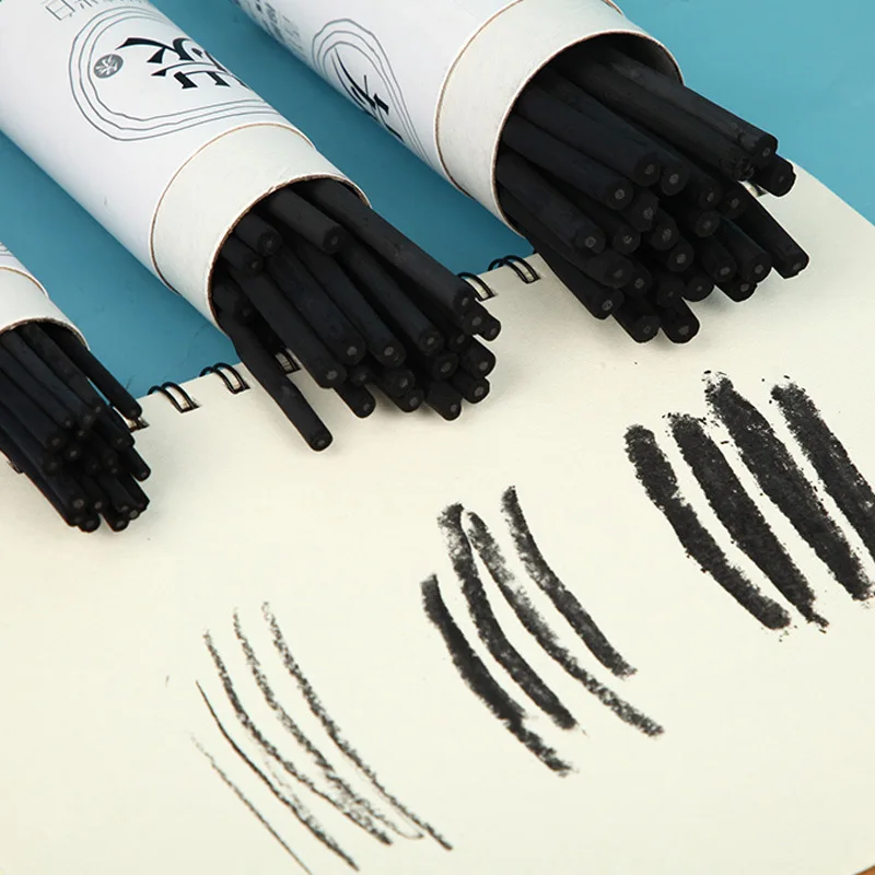 25PCS Vine Charcoal Sticks, Willow Professional Sketch Drawing Charcoal Bars Set 2-9/5-7mm/7-9 MM Dia Thging for Artist