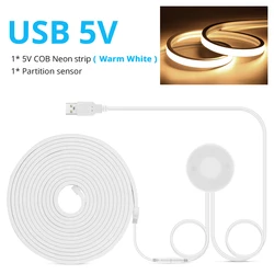 USB Touch Sensor Dimmable LED Strip Light with Hand Sweep Switch - Waterproof Neon Silica Gel Tape - 4 m (Warm White)
