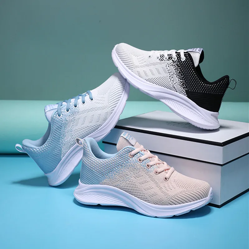 Women's Running Shoes Light Sneaker Shoes for Women Breathable Casual Walking Fly Weaving Ventilate Elastic Sneakers