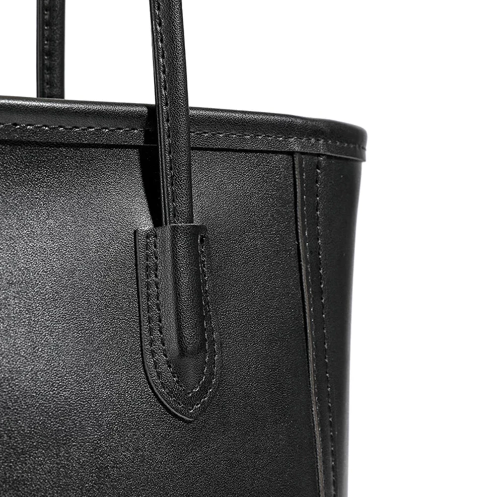 Leather Retro Tote Bag for Women Zipper Closure Shoulder Handbag Solid Top Handle Bag Simple Shoulder Bag for Work & Daily Use
