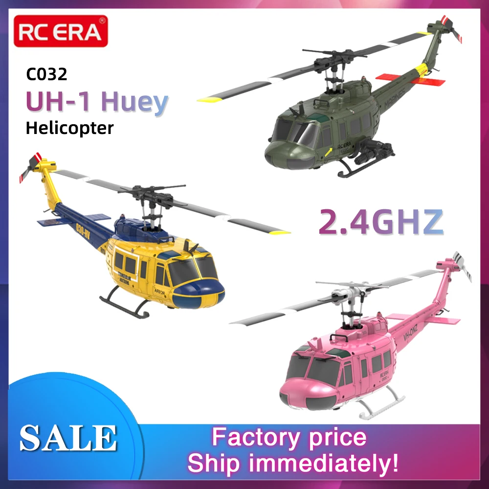 RC ERA RC ヘリコプター C032 1:48 ヒューヘリコプター UH-1 6 軸
