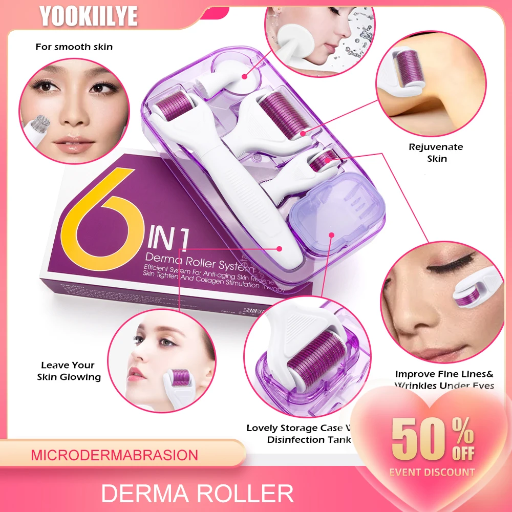 drs-4-5-6-8-in-1-derma-roller-needles-facial-treatment-rollor-microneedles-kits-hair-regrowth-face-anti-wrinkle-skin-care-tools