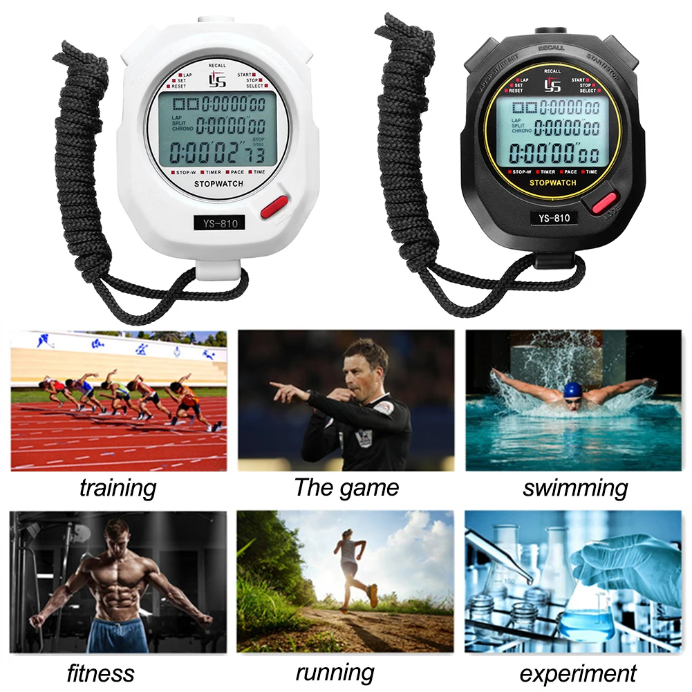 Professional Handheld Digital Stopwatch Chronograph Sports Training Timer Stop Watch 0.01s Precision Timer Tools 4