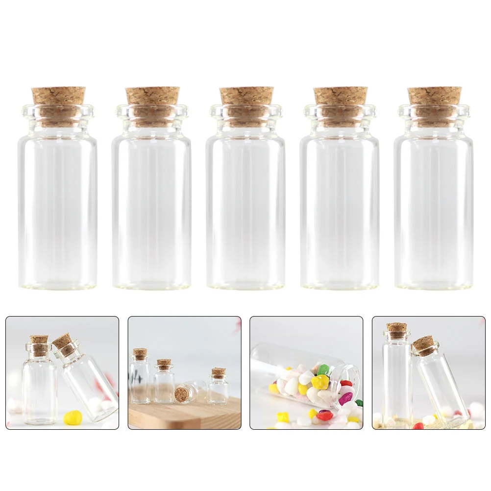 

Terrariums 100Pcs 30Ml Cork Stopper Glass Bottles Small Glass Favor Jars Mini Glass Bottles Cork Jars Diy Decoration Mini