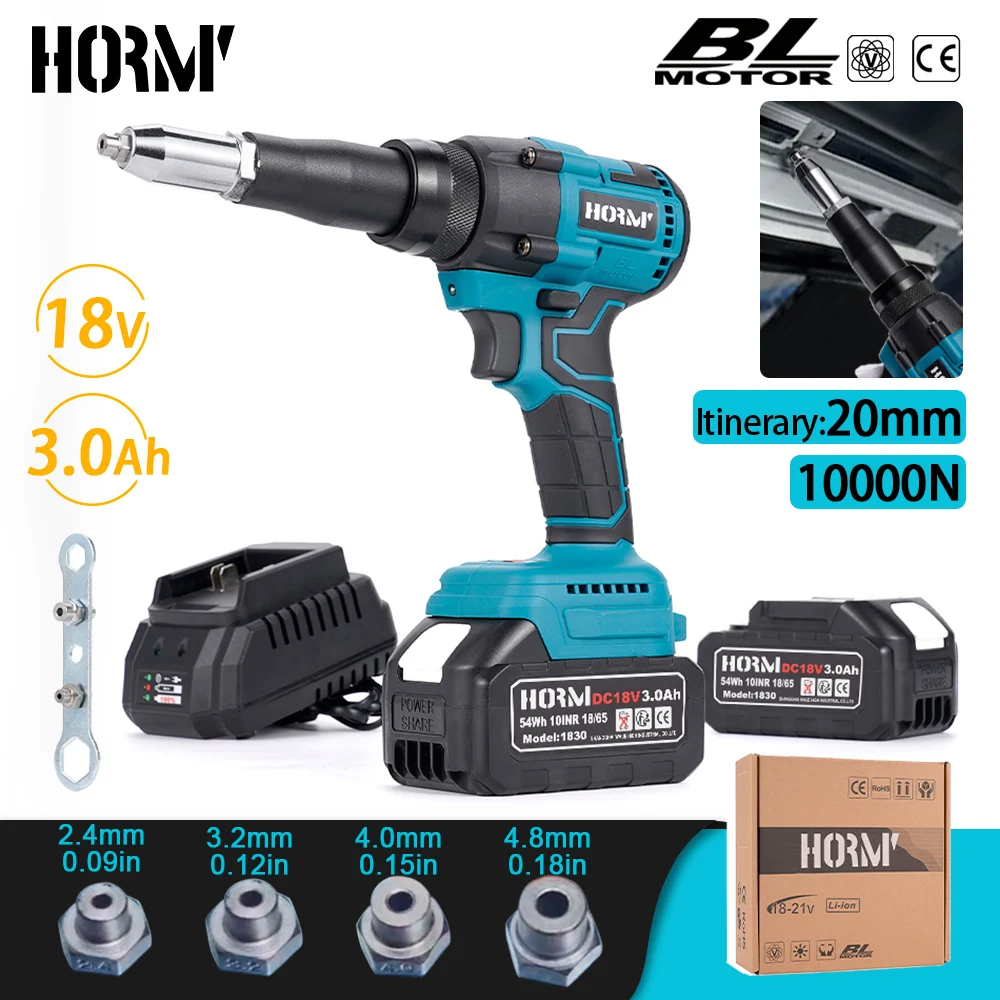 Brushless Electric Rivet Gun 11000N Cordless Rivet Nut Gun LED Auto Drill Rechargeable Power Tool For Makita Battery rivet gun,rivet nut tool,rivet gun set