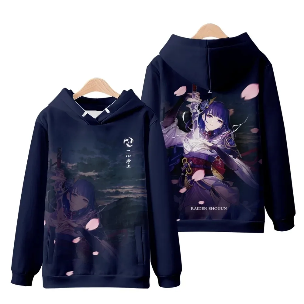 Genshin Impact Hooded Sportswear for Men and Women, Sangonomiya Kokomi, 3D Printed Sweatshirt, Fashion Suit, Young Kawaii,2024