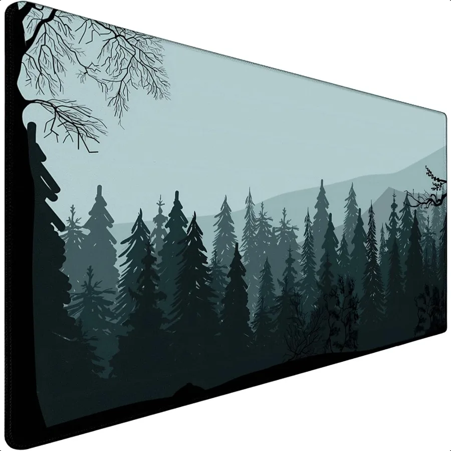 Large Gaming Mouse Pad Forest Background Pattern