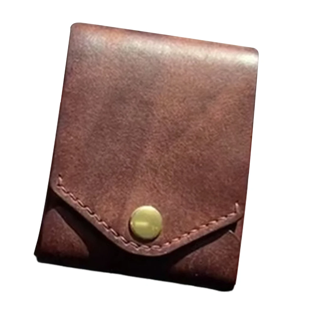 PU Leather Money Organizer Pen Clip Case Handmade Portable Compact Wallet Bi-Fold ID Card Holder Waterproof Daily Small Pocket