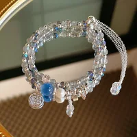 Bracelet double couche en argent avec perles de labradorite naturelle, pierre de lune, spectrolite, agate bleue en forme de cœur, cristal porte-bonheur pour la fortune et la bénédiction 3