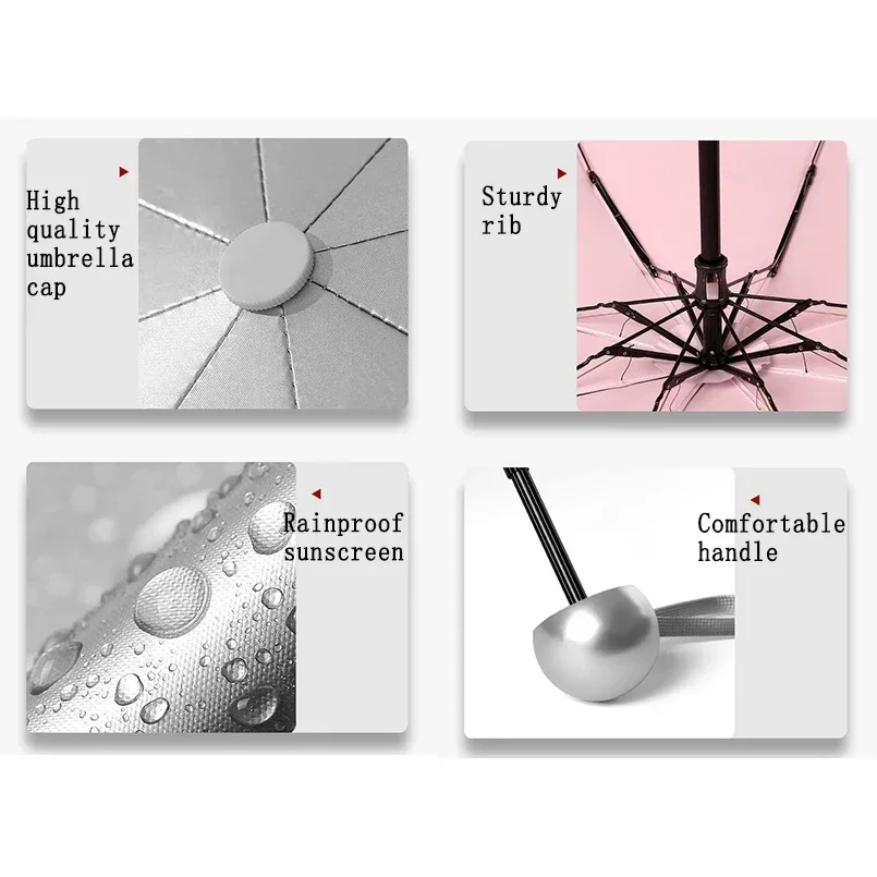 

Ветрозащитный складной зонт для мужчин, карман от дождя, Портативный Женский Детский мини-зонт с 8 ребрами