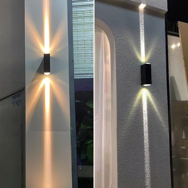 Outdoor LED Wall Washing Lamps IP65 Waterproof Double-Headed Luminous External Wall Lights Garden Courtyard Patio Light Fixture
