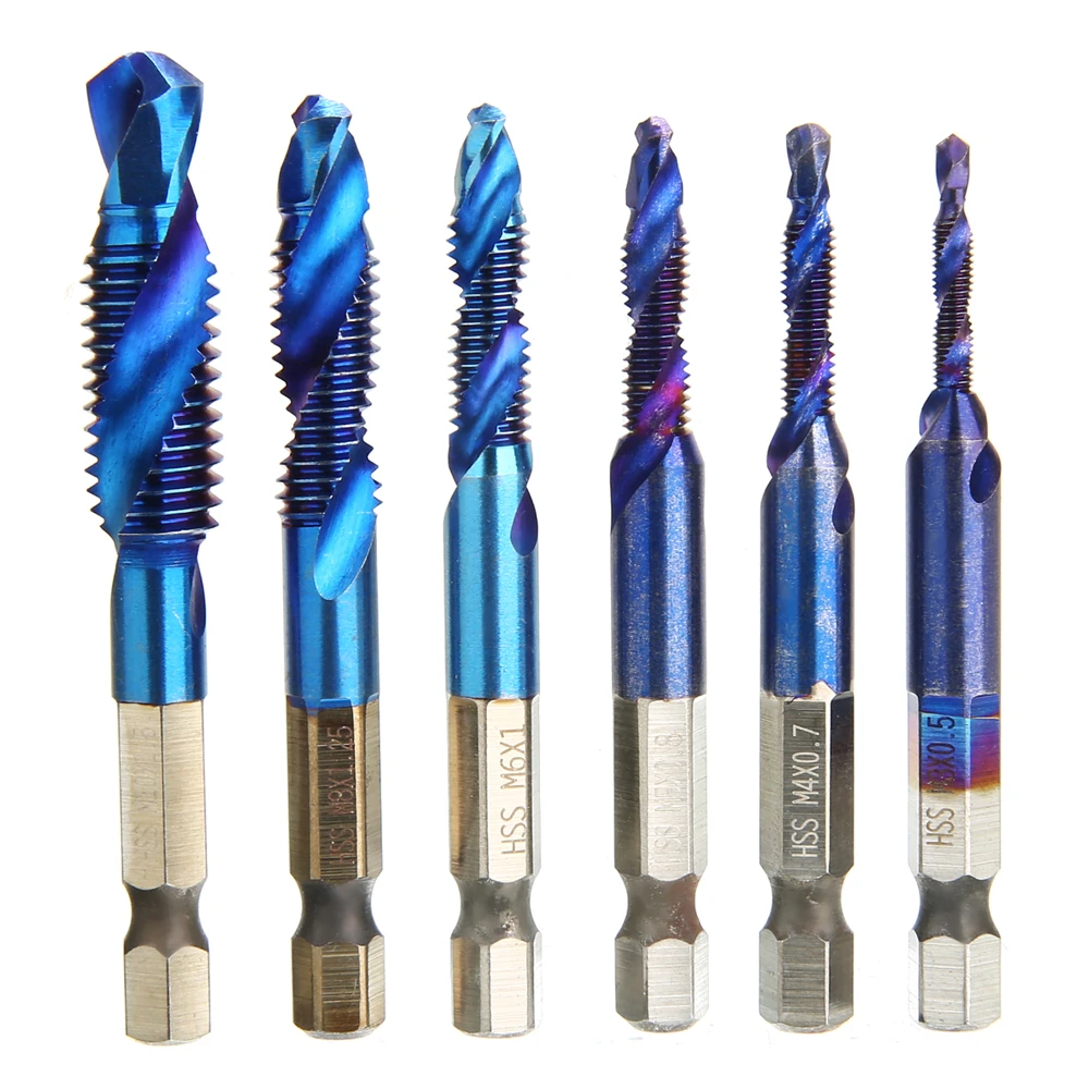 

Hand Tap Drill Bits HSS Screw Spiral Point Thread M3 M4 M5 M6 M8 M10 High Speed Steel Hex Shank Machine Taps Kit