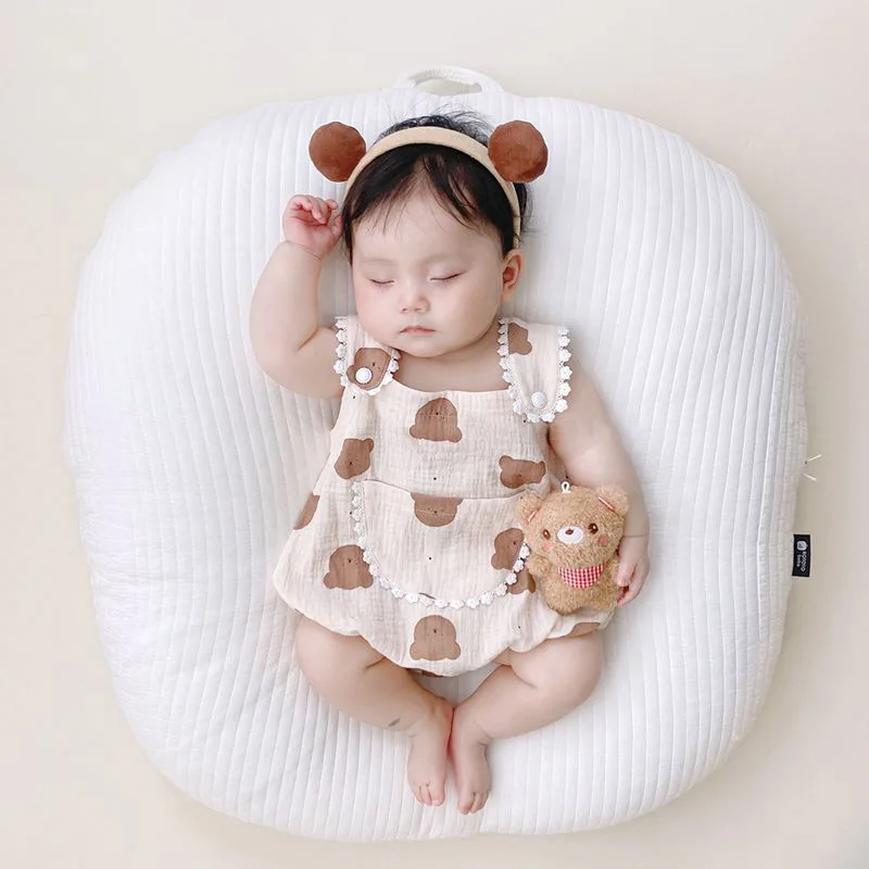 Korean Cartoon Bear Baby Romper+Bear Doll Sets Newborn One Piece Outfit Summer Baby Boys Girls Jumpsuit Gift 바디슈트한조각