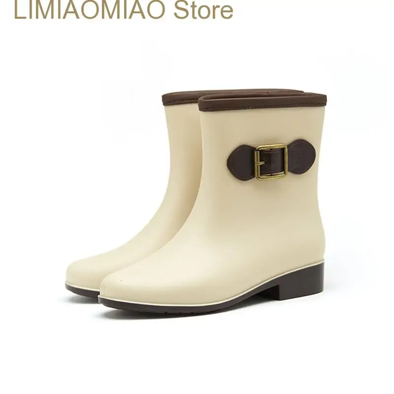 New Candy Color Rain Boots Shoes Female Knee-high Rainboots Waterproof PVC Rubber Water Shoes Outdoors Farming Boots