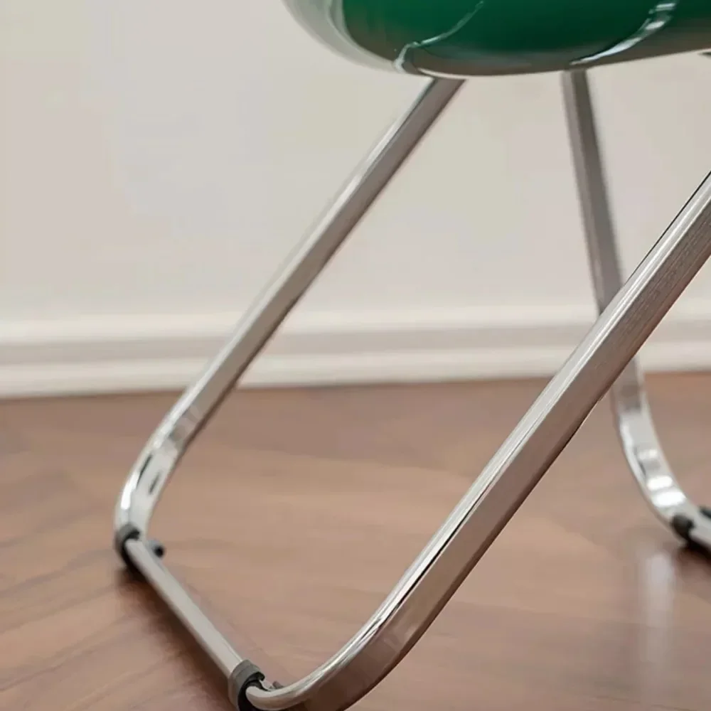 Acrylic Folding Dining Chair Transparent Make Up Balcony Stool Indoor Furniture Coffee Shop