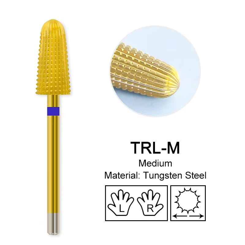 Golden Tungsten Carbide Nail Drill Bit for Manicure and Pedicure Accessories