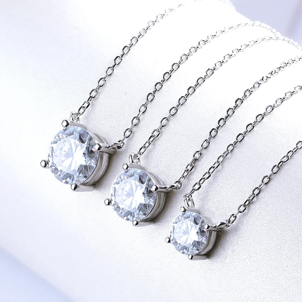 GRA Certified D Color VVS 1-5ct Big Moissanite Necklace For Women S925 Silver Diamond Necklace Plated 18K For Woman Fine Jewelry