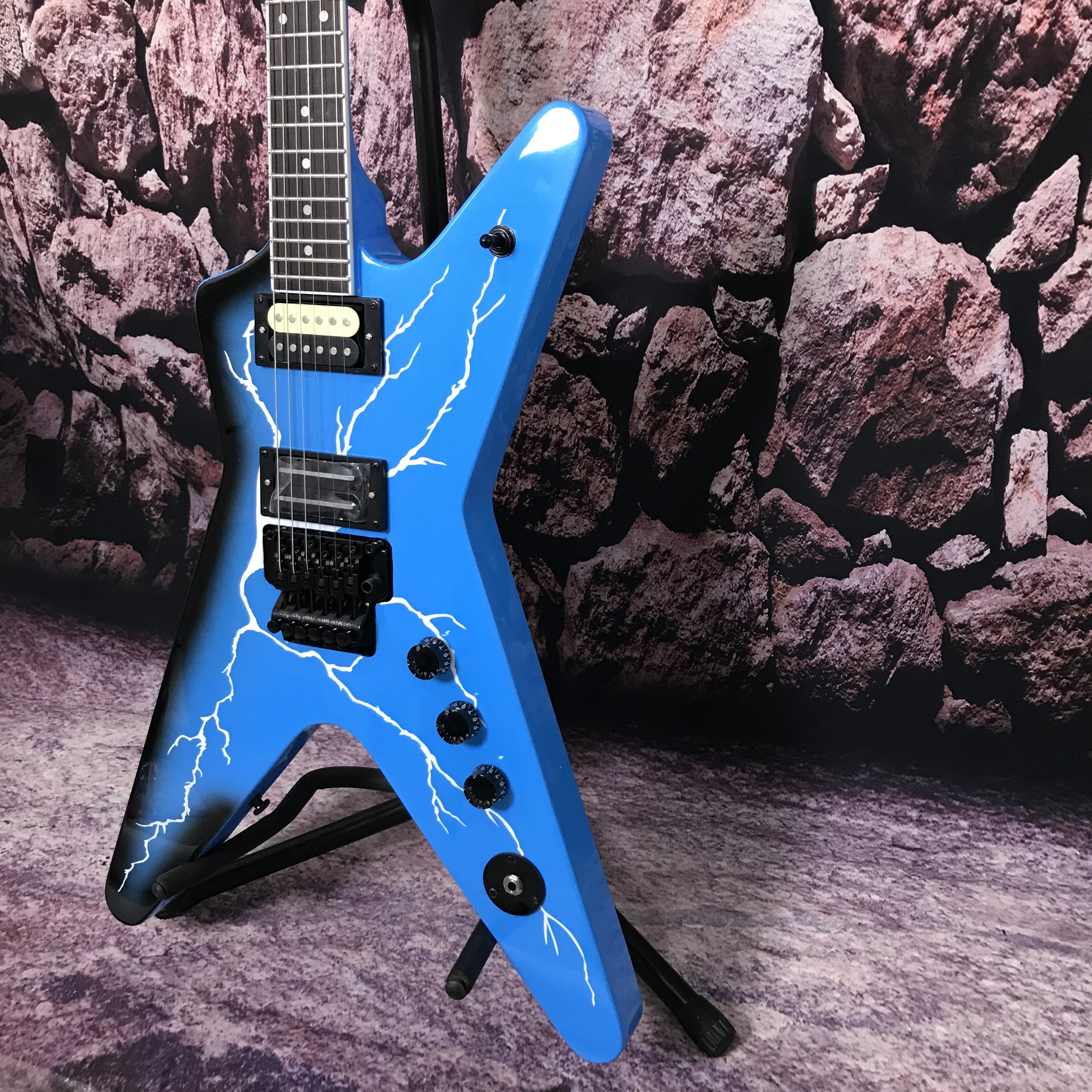 Blue Dimebag Dean Electric Guitar ML From Hell Lighting Body Bridge hot sale
