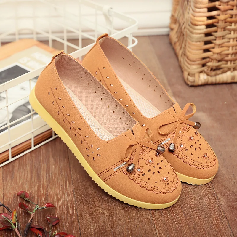 

Summer Canvas Shoes Women Breathable Shallow Mouth Mother Shoes Lady Flat Comfortable Casual Soft Soles Casual Anti-skid Loafers