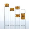 7/15/20/25/30ml Clear Glass Bottle With Aluminium Cap Travel Empty Refillable Bottles Gold Small Test Tube Candy Spices Storage 1