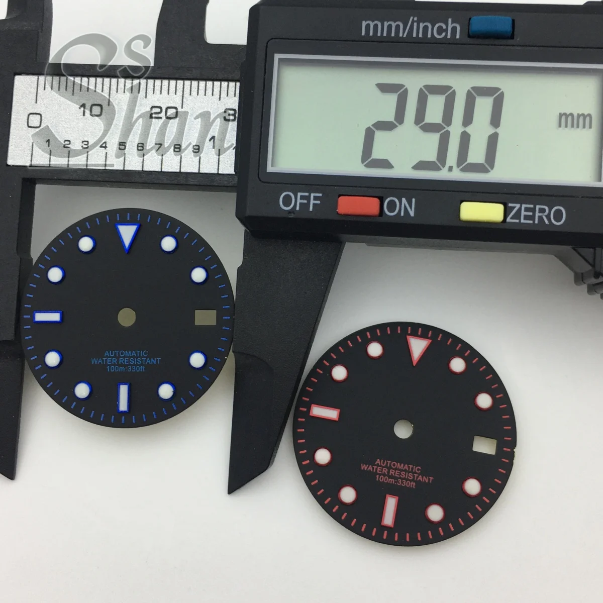 Black Dial with Multicolor Index Sides and Green Luminous Feature - 29MM