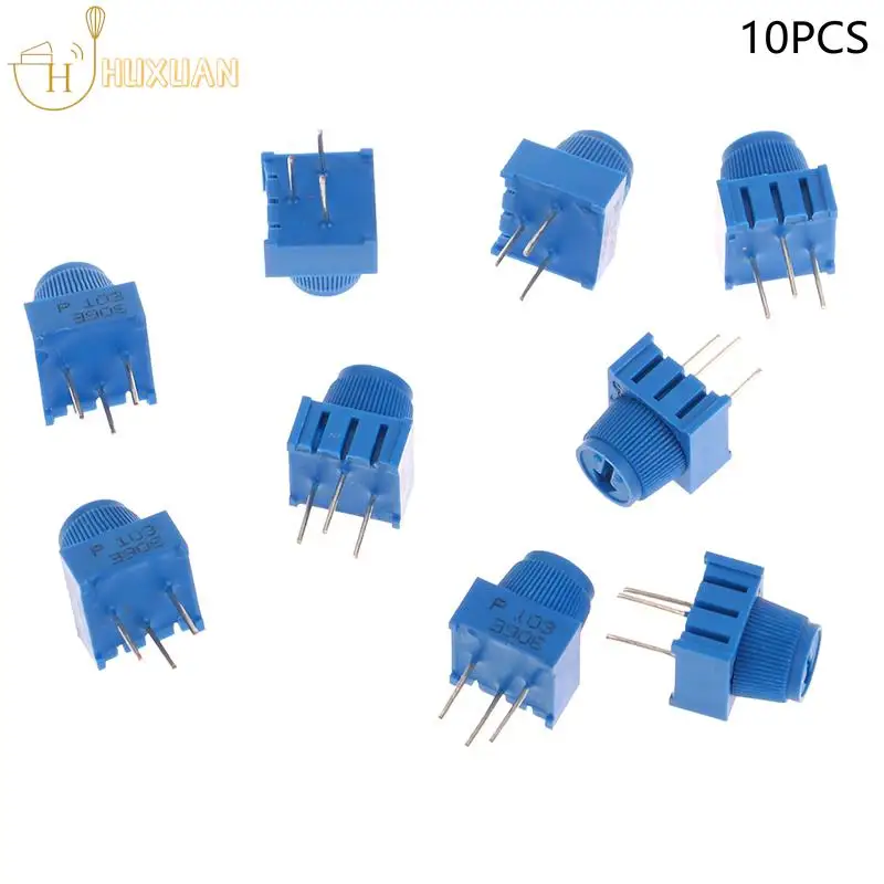 

10 шт. 3386P-1-103 1k 5k 10k 20k 50k 100k PC контакты сквозное отверстие точный регулируемый Триммер Потенциометр