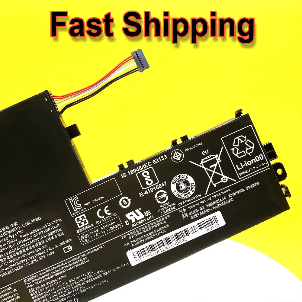 Bateria para Lenovo Ideapad Bateria para Lenovo Ideapad 330s 14ikb 330s15ikb Ioga 520-14ikb Flex 14 1470 1570 L15m3pb0 L15c3pb1 L15l3pb1 52.5wh Lb150 L15l3p3p3p3p3 - Imagem 3
