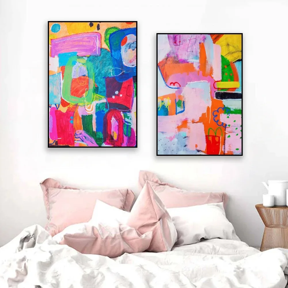 Mid-Century Modern Colorful Wall Art Canvas Decor