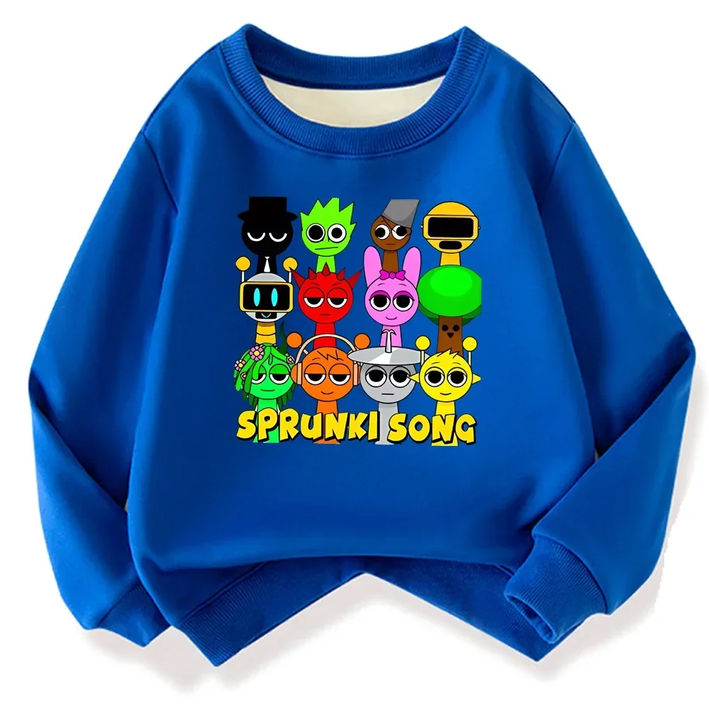 Hot Sprunki Hoodie Fashion Kids Incredibox Hoodie Warm Sweatshirts Children's Winter Soft Clothing Cartoon Cotton Thick Hoodie 4