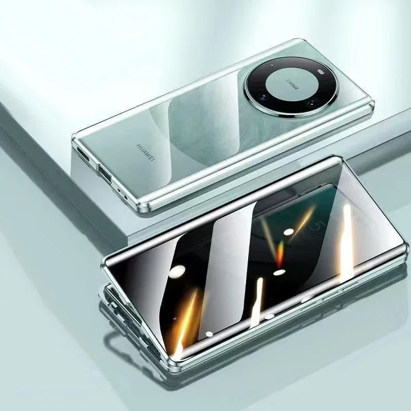 Double-Sided Privacy Magnetic Phone Case with Anti-Peep Full Metal Frame Protection