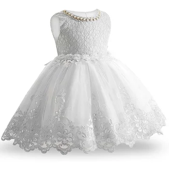 Abito da festa per bambina, fiore, ragazza, ricamo, perle, spettacolo formale, compleanno, abito da sposa in pizzo per bambino, battesimo, abito da ballo
