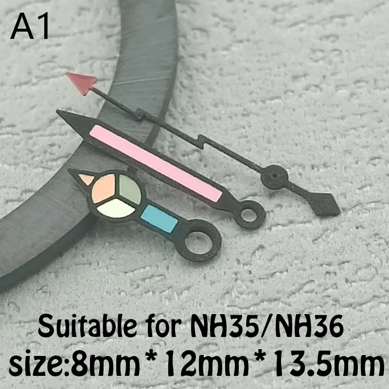 A1-A9 남성용 시계 액세서리 조립 부품, C3 녹색 조명 손, NH35, NH36, NH38, NH70 무브먼트용