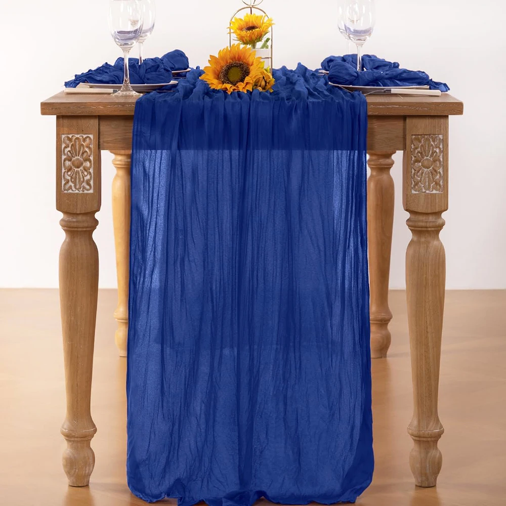Lavender Boho Rustic Cheesecloth Table Runner for Events and Decorations