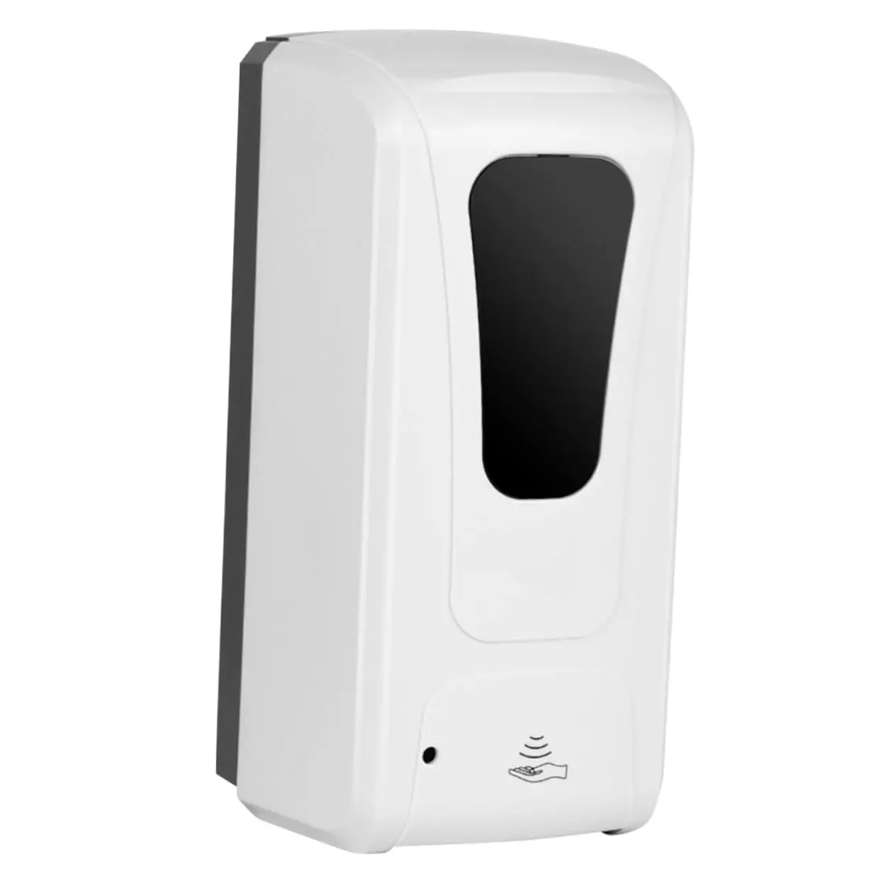Distributeur gel hydroalcoolique mural 1000ml en acier brossé, design moderne pour entrée de magasin