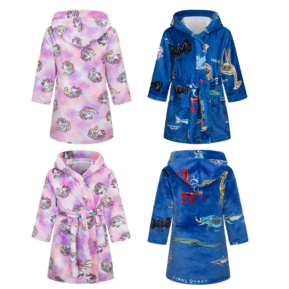Kids Bathrobe Child 2-12Years For Boy Girl Four Seasons Sleepwear