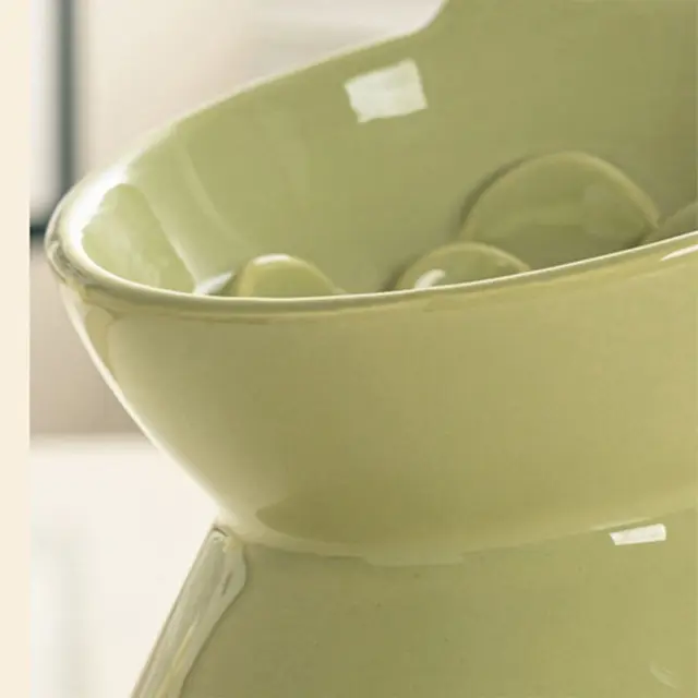 Ceramic Cat Slow Food Bowl Cute Slanted Mouth Dog Feeding Basin Creative Large Capacity Pet High Foot Bowl Kitten Puppy 3